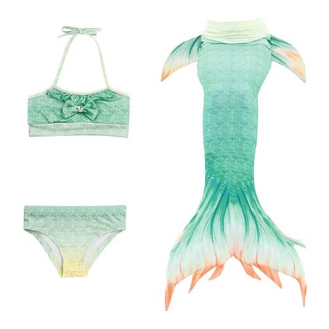 Malla Bikini Cola Sirena Premium Infantil Niñas Traje Baño Variante Diseño Verde Atrix