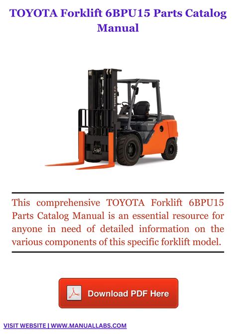 TOYOTA Forklift 6BPU15 Parts Catalog Manual by Agriculture Equipment ...