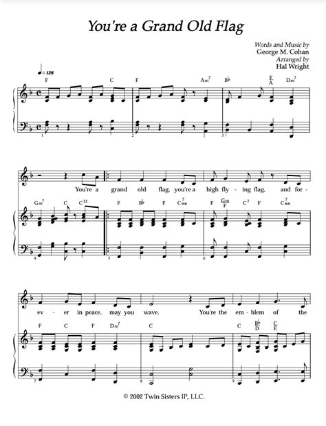 You're A Grand Old Flag Sheet Music by Teach Simple