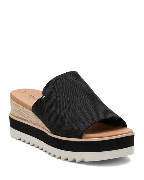 Toms Diana Mule Platform Wedge Sandals In Black Lyst