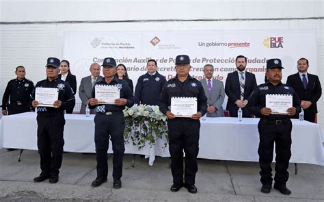 Policía Auxiliar Puebla celebran XX aniversario con reconocimientos