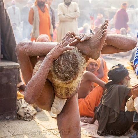 Group Of Sadhus Hindu Holy Men Sitting Near Their Bonfires Nepal