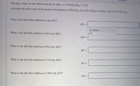 Solved Rempt 2 The PKvalues For The Dibasic Base B Are PKb Chegg