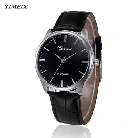 Geneva Men Watch Fashion Retro Design Leather Band Analog Alloy Quartz Wrist Watch Free Shipping