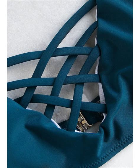 Bikini Swimsuit For Women Crisscross V Neck Top With Floral Bottom CG182OQDXWT