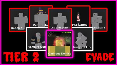 Roblox Evade All Tier 2 Items Showcase Halloween Event 2022 Youtube