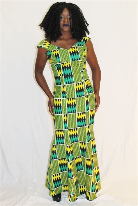 Robe wax sirène par dreky exo Robes longues Afrikrea