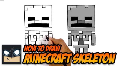 How To Draw A Minecraft Skeleton Youtube