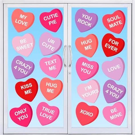 Amazon 9 Sheet Valentine S Day Window Cling Sticker Valentine S