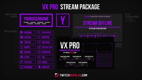 3 twitch overlay animated stream overlay purple purple twitch package animated twitch overlay ...