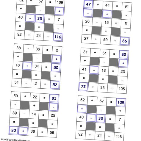 Math Worksheets Addition And Subtraction With Missing Values And