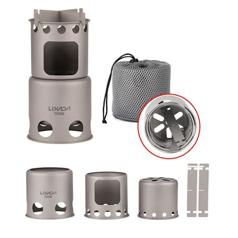 Печка щепочница титановая круглая, складная, туристическая, походная ...