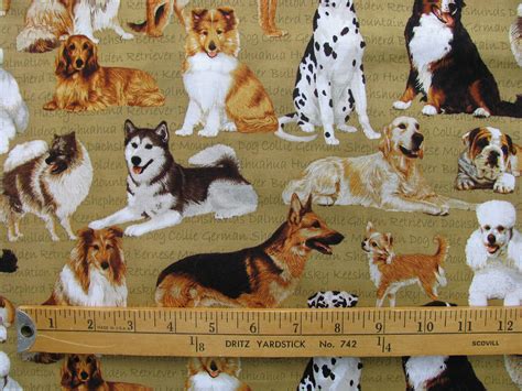 Rare 1 Yard Dog Fabric Multi Breed Dogs Patty Reed Fabric Etsy