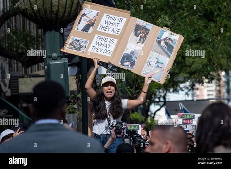 New York Usa Oktober Nach Dem Terroranschlag Der Hamas In