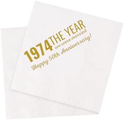 Amazon Vowfoo Th Anniversary Cocktail Napkins Pack Gold