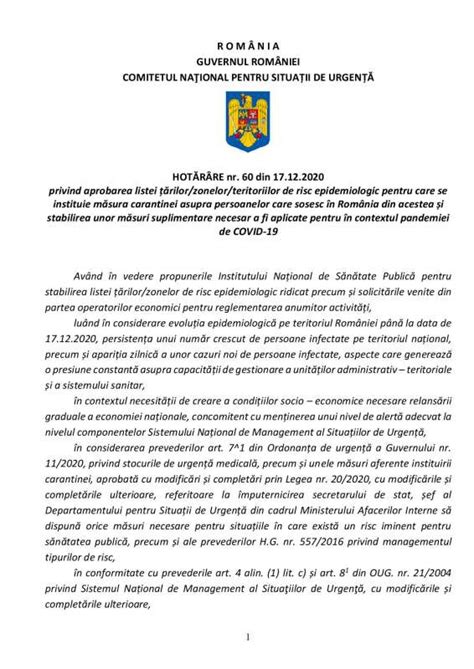 Hot R Rea Nr Din Privind Aprobarea Listei Rilor Zonelor Teritoriilor De Risc
