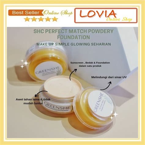 Jual Greenshe Bedak Shc Perfect Match Perlindungan Wajah Dari Sinar