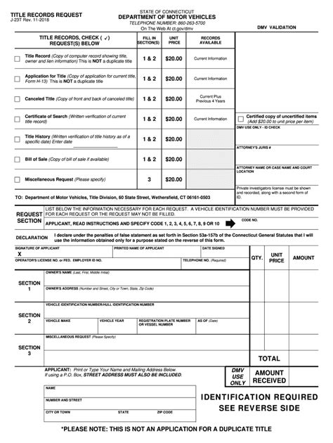 Connecticut Title Request Fill Out And Sign Online Dochub