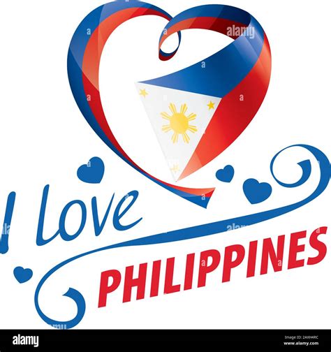 National Flag Of The Philippines In The Shape Of A Heart And The