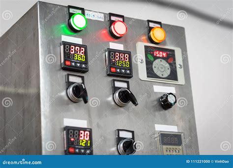 Industrial Electric Switch Panel With Buttons In Different Colours