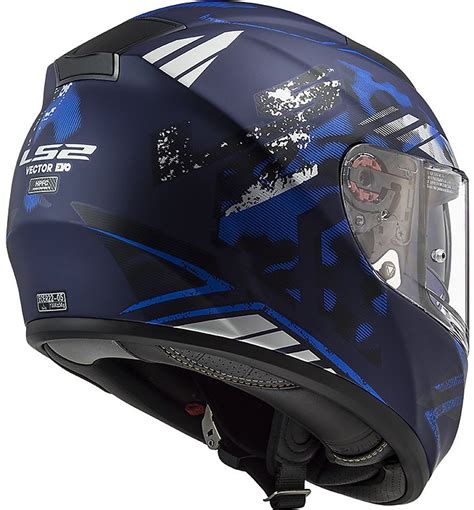 Casco Integrale Moto In Hpfc Ls Ff Vector Evo Stencil Blu Opaco