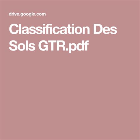 Classification Des Sols Gtrpdf