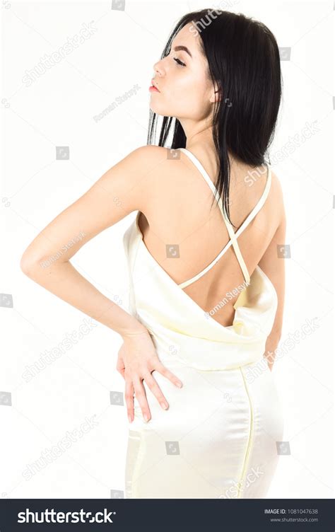 Woman Elegant White Dress Nude Back Stock Photo 1081047638 Shutterstock