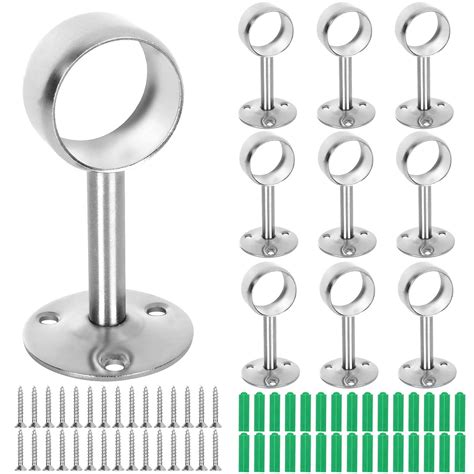 Buy APACALI 10 Pcs Stainless Steel Shower Curtain Rod Bracket 1 25 Inch