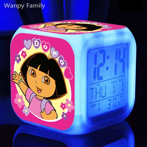 Explorer Dora Alarm Clockglowing Led Color Change Multifunction Alarm