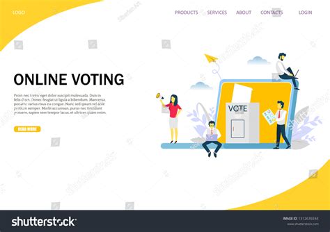 Online Voting Vector Website Template Web Stock Vector (Royalty Free ...