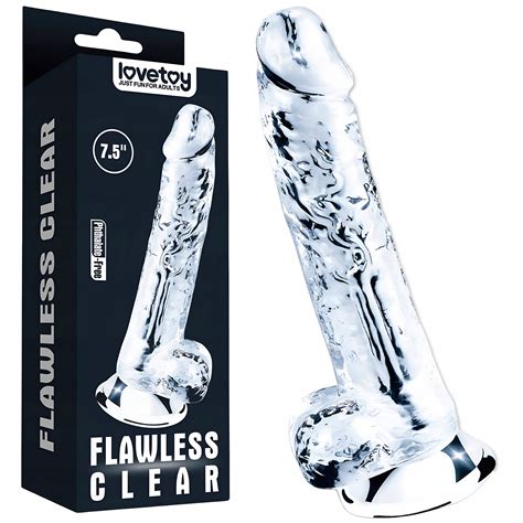 Elowe Przezroczyste Dildo Z Przyssawk Wodoodporne Realistyczny Penis Cm