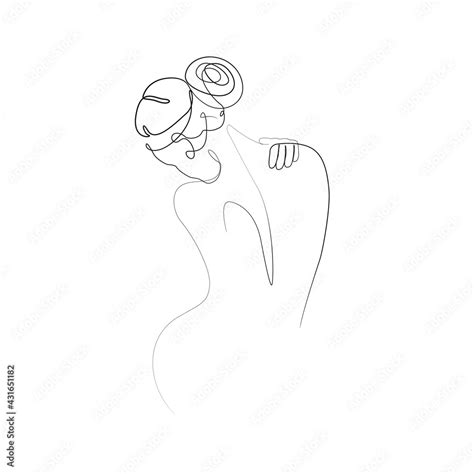 Woman Abstract Body One Line Drawing. Female Figure Creative ...