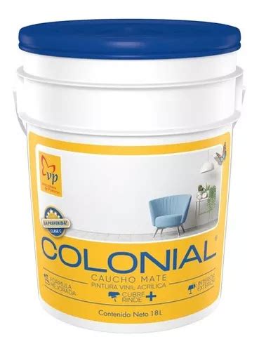 Pintura Caucho Mate Colonial Blanco Intenso 5 Galones Vp MercadoLibre