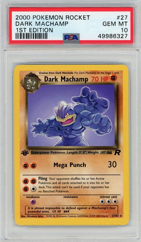 Pokemon Team Rocket St Edition Dark Machamp Non Holo Psa Values Mavin