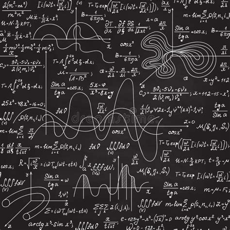 Math Scientific Vector Seamless Pattern With Equations Formulas And