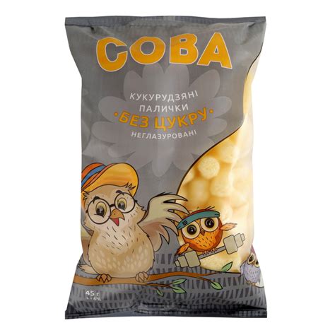Палочки кукурузные неглазированные без сахара Сова м/у 45г Сова ...