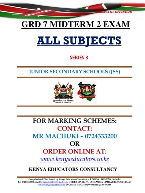 Grade Midterm Set Exams All Subjects Kenya