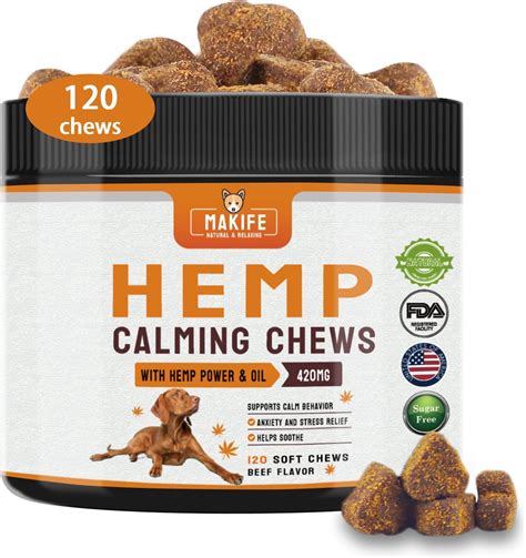 Makife Dogs Hemp Calming Chews Anxiety Relief Calming