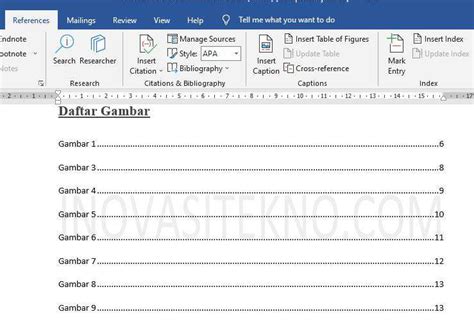 7 Cara Membuat Daftar Tabel Dan Daftar Gambar Otomatis Di Word Inovasitekno