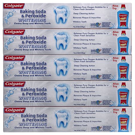 Colgate Baking Soda And Dhf10 Peroxide Whitening Toothpaste 5 Pk 8 Oz