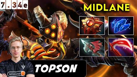 Topson Clinkz Midlane Dota 2 Patch 7 34e Pro Pub Gameplay YouTube