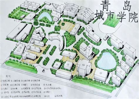 筑青岛城市学院建筑系手绘校园地图大赛 获奖公示 Qingdao City University