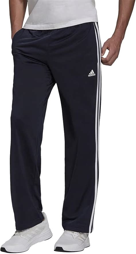 Adidas Mens Standard Essentials Warm Up Open Hem 3 Stripes Tracksuit