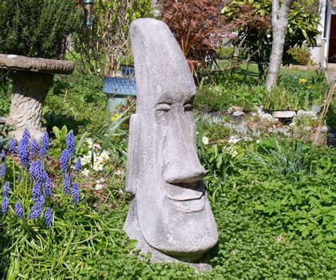 Large Easter Island Head Stone Garden Ornaments Garden Statues In UK