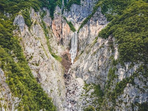 Premium Photo Famous Slovenian Waterfall Boka In Julian Alps In