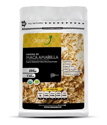 Harina De Maca Amarilla Orgánica Gelatinizada 200g en venta en Lima