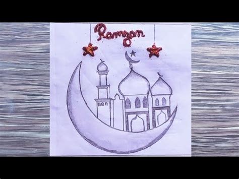 How To Easy Ramaban Mubarak Pencil Drawing Ramzan Mubarak Scenery