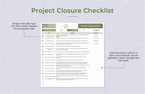 Project Closure Checklist Template in Excel, Google Sheets - Download ...