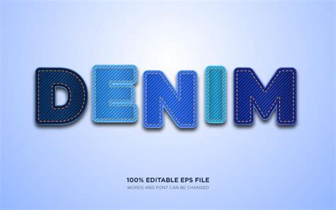 Premium Vector Denim Fabric Editable Text Style Effect