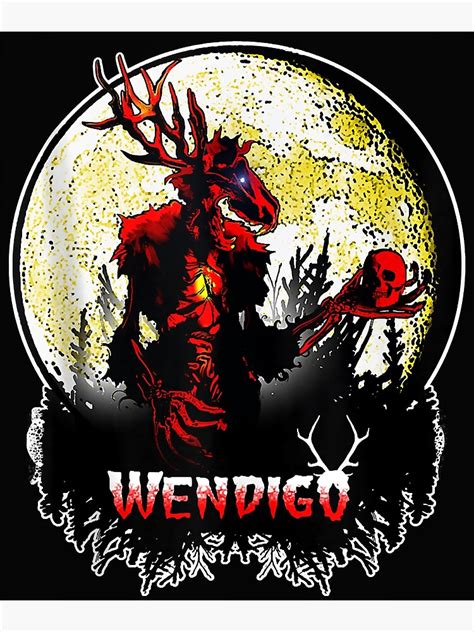 Wendigo New Monster Skinwalker Cryptid Evil Horror Monster Art Print